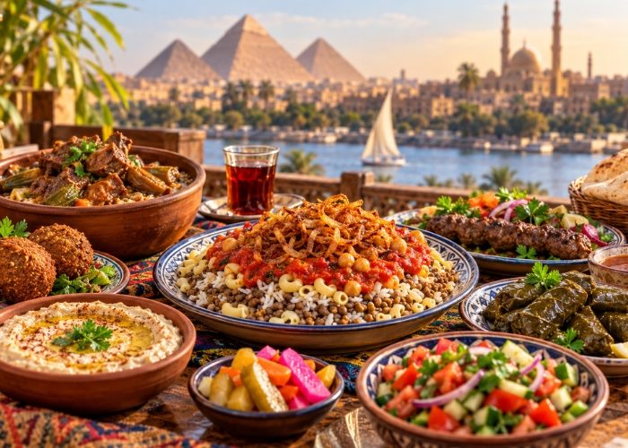 egyptian-feast-overlooking-the-nile Traditional Egyptian Food