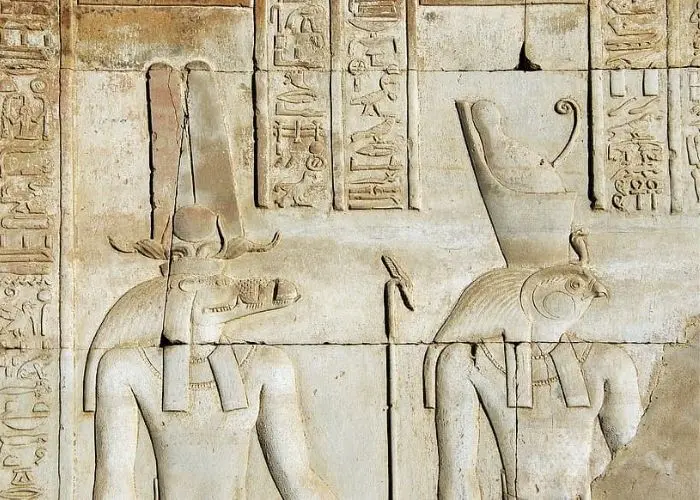 Temple of Kom Ombo 6 Architectural structure and information of the temple of Kom Ombo which is dedicated to the god Sobek and Horus