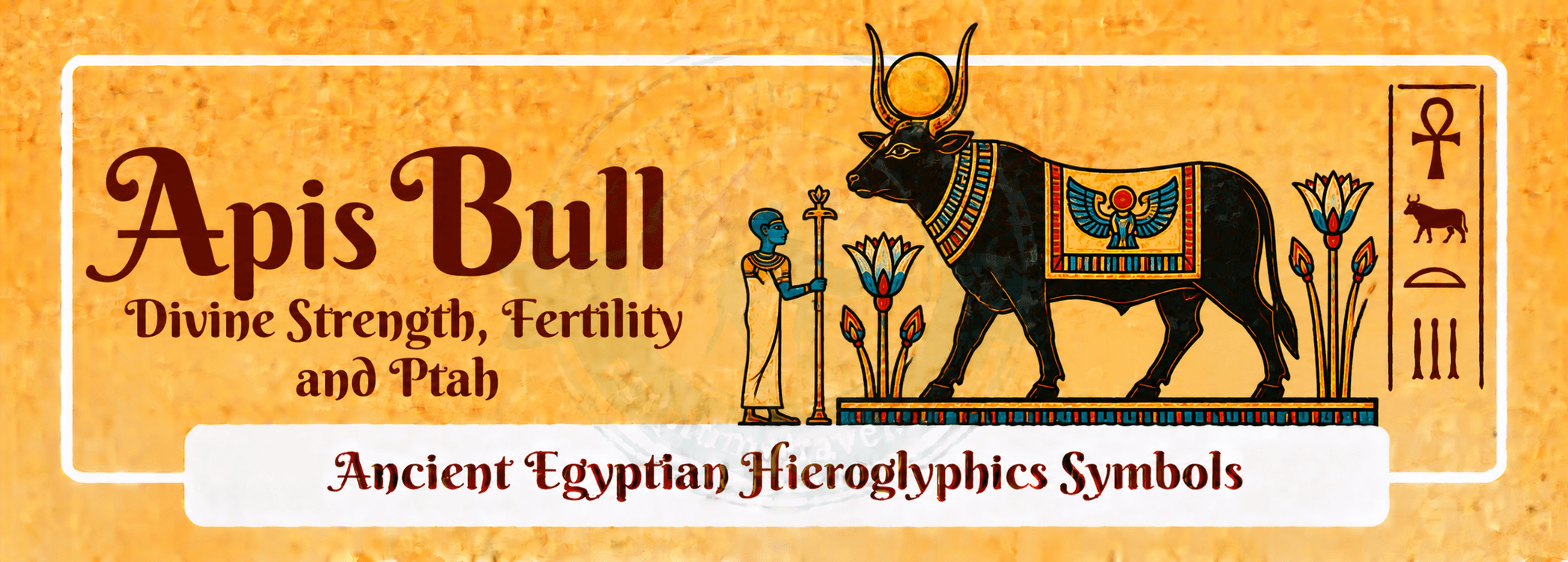 79 Ancient Egyptian Symbols: Meanings, Hieroglyphs, Gods & Sacred Signs 60 apis bull divine strength fertility and ptah