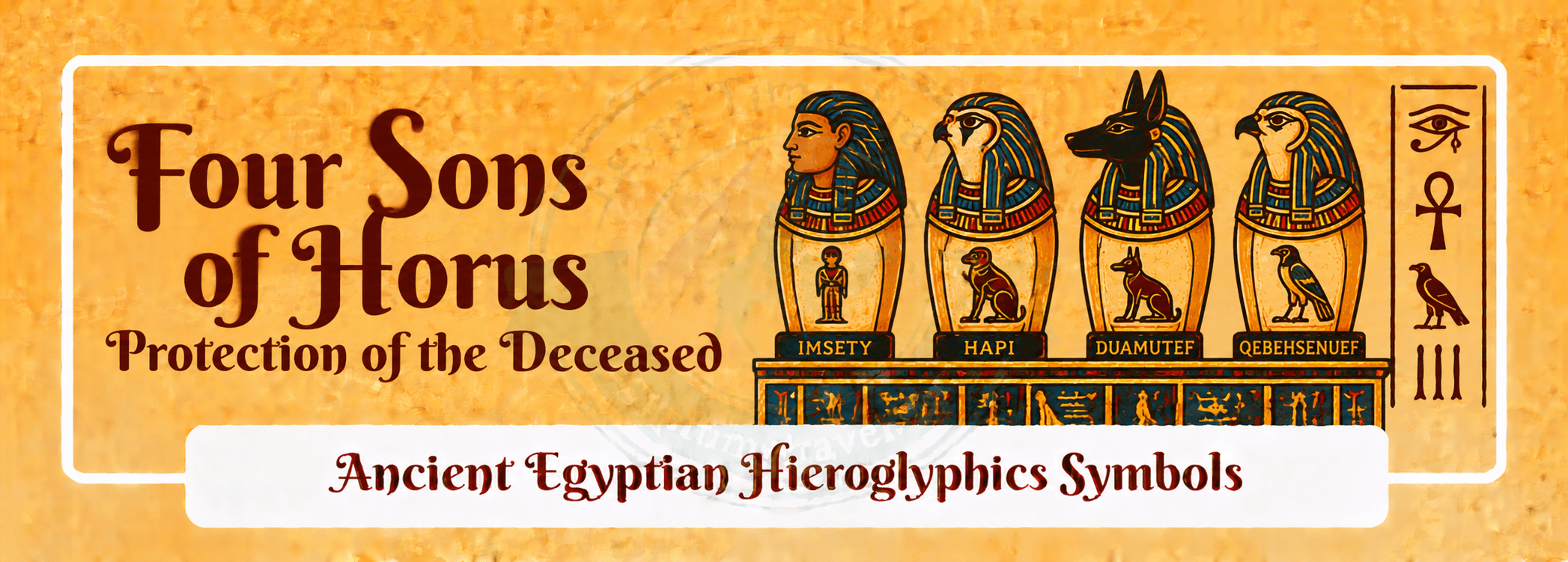 79 Ancient Egyptian Symbols: Meanings, Hieroglyphs, Gods & Sacred Signs 56 four sons of horus protection of the deceased