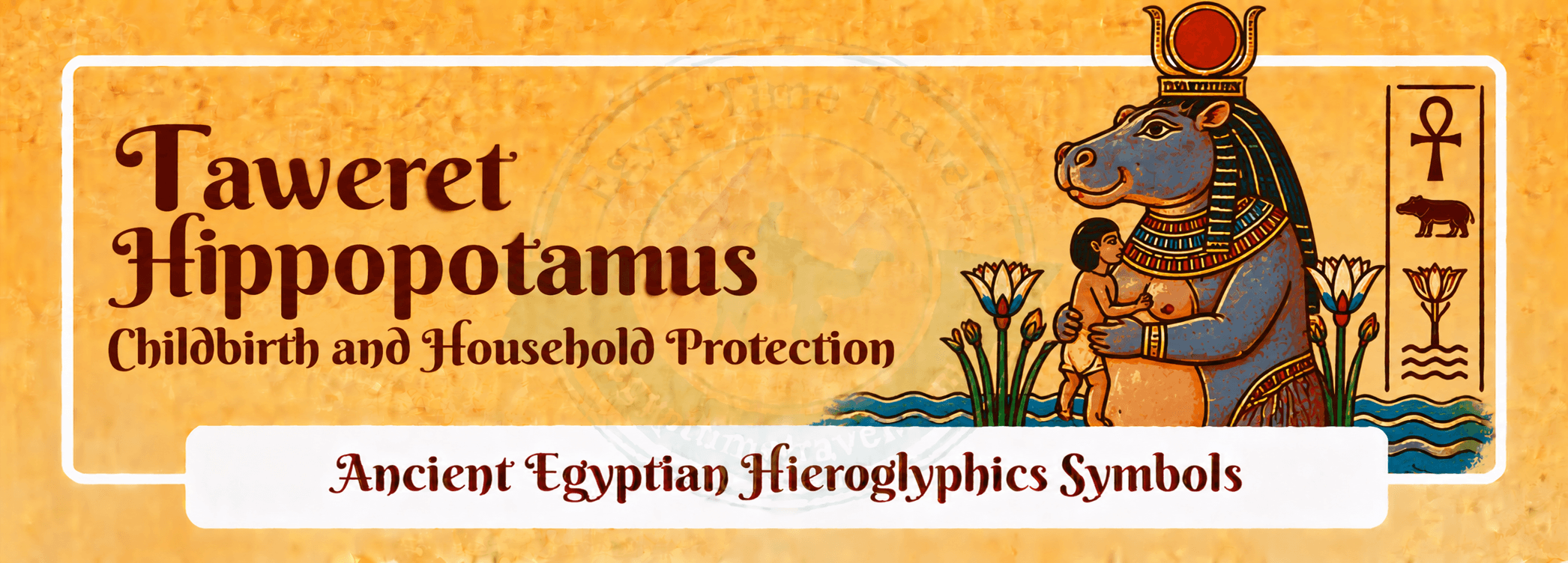 79 Ancient Egyptian Symbols: Meanings, Hieroglyphs, Gods & Sacred Signs 53 taweret hippopotamus childbirth and household protection