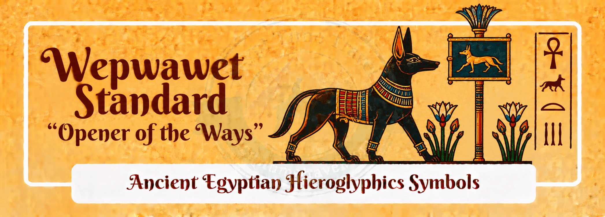 79 Ancient Egyptian Symbols: Meanings, Hieroglyphs, Gods & Sacred Signs 58 wepwawet standard opener of the ways