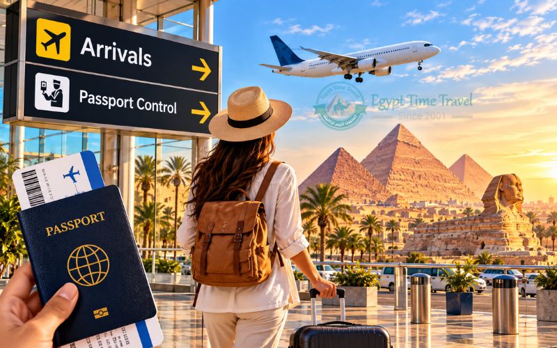 egypt-arrival-pyramids-beyond-the-terminal Entry to Egypt in